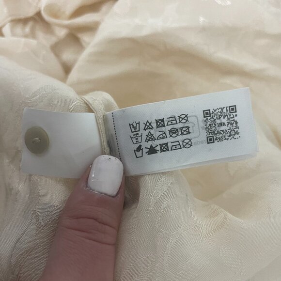 Zara ZW Collection Womens Jacquard Midi Dress Small Off White 7521/045 NWOT - Picture 9 of 13